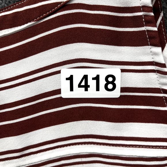 Soho Jeans NY & Co Top Womens Small Red White Striped Short Sleeve Cold Shoulder - Picture 15 of 15